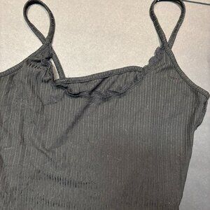 Black Pleated Cropped Blouse – Size S – Chic & Trendy – 2 Available